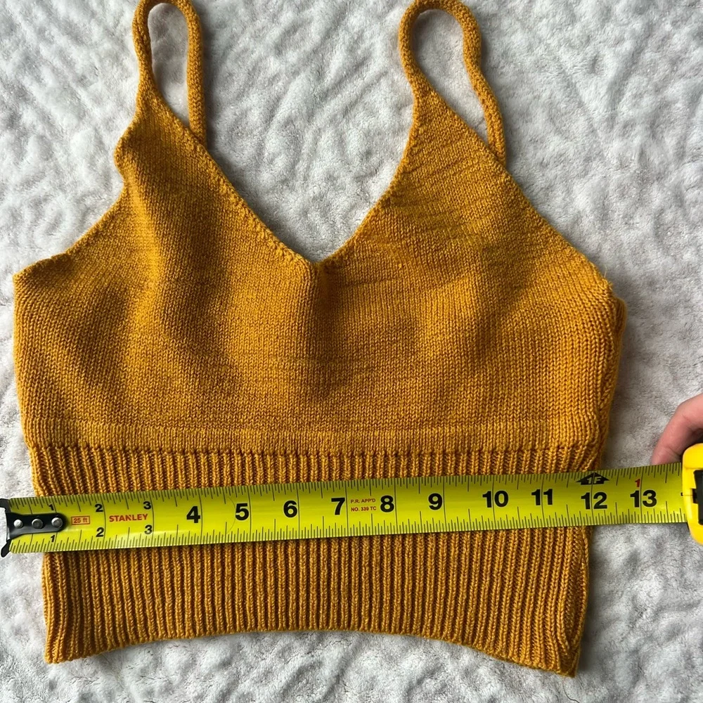 Debut Knit Crop Top Mustard Yellow - Picture 5 of 6